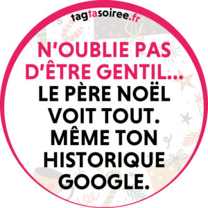 N’oublie pas d’être gentil… le Père Noël voit tout. Même ton historique Google
